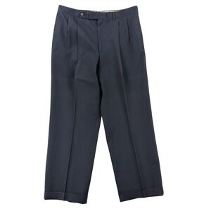 Nordstrom By Corbin Dress Pants Mens 36x30 Blue Regular Fit Wool Cuffed Office